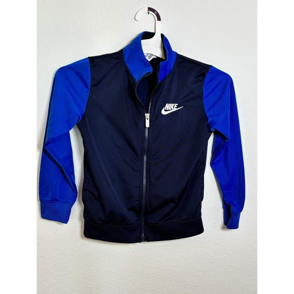 Nike Boys Full Zip Track Jacket Navy Blue Size 7 L 6-7Yrs Sportswear Futura Logo